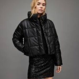 ALLSAINTS PETRA LEATHER PUFFER JACKET